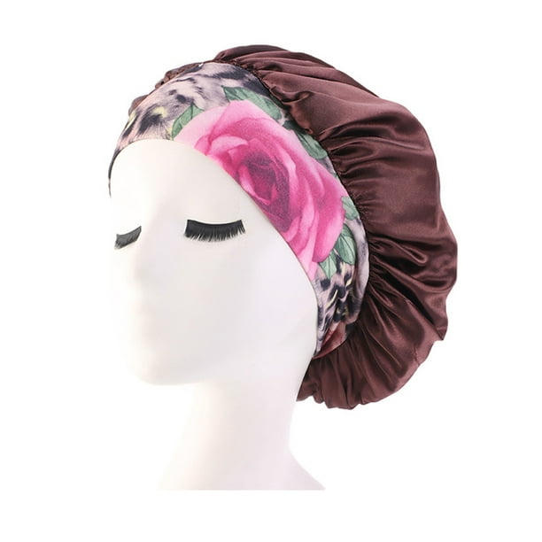 Women's Silk Satin Night Sleep Cap Hair Bonnet Hat Head Cover Wide Band Elastic Women's Silk Satin Night Sleep Cap Hair Bonnet Hat Head Cover Wide Band Elastic
